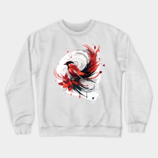 Vibrant Red Bird Crewneck Sweatshirt